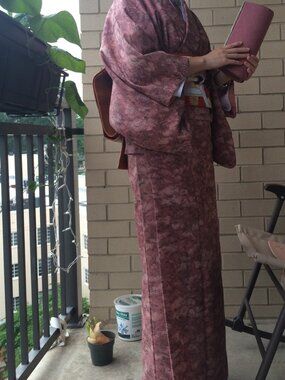 Vintage One Piece of Komon Kimono Pattern casual kimono